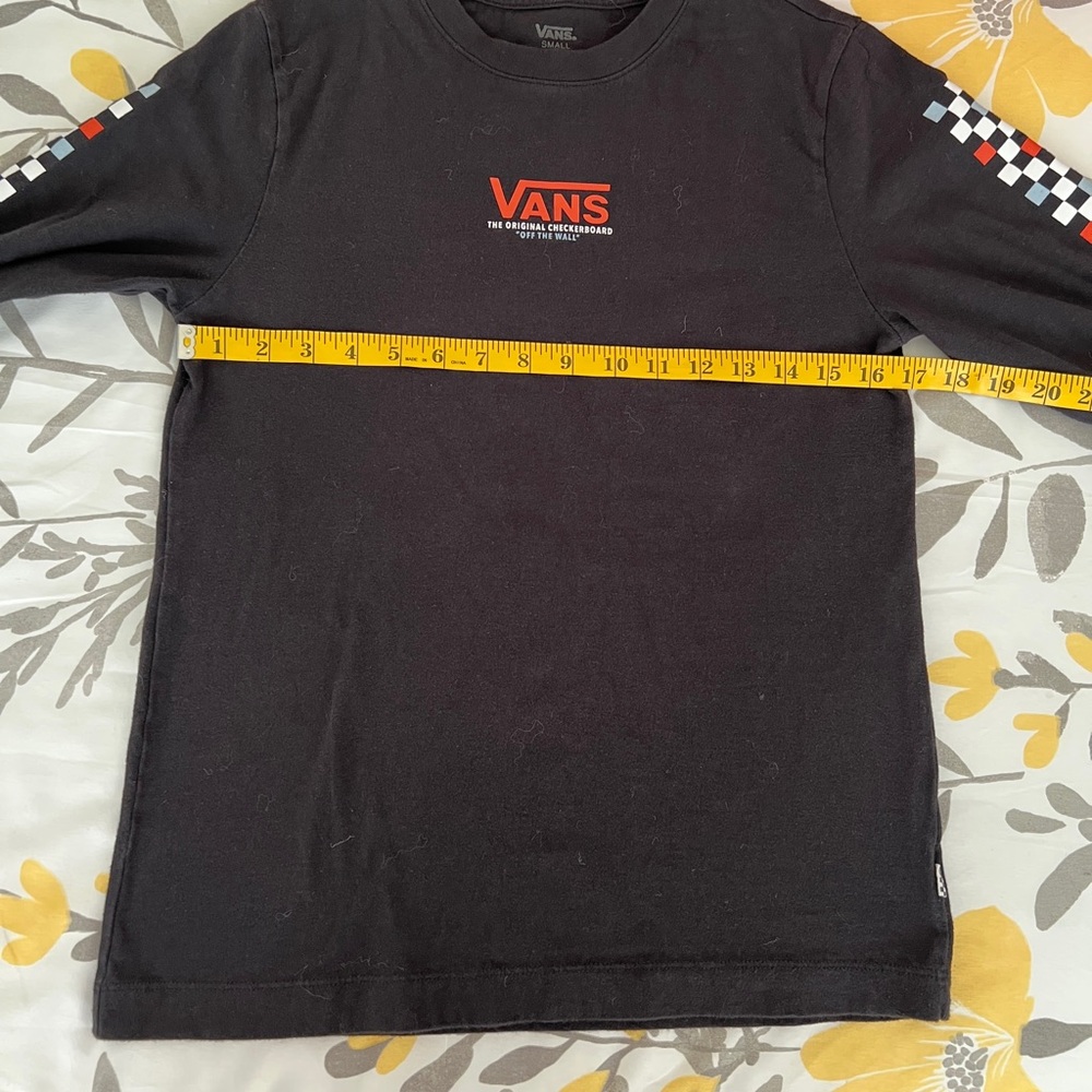 Vans Black Long Sleeve with Checkered Detail